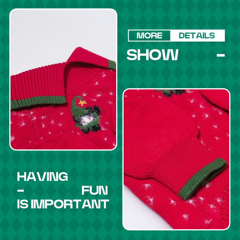 Christmas Sweater with Slanted Collar – Festive Holiday Outfit for Dogs