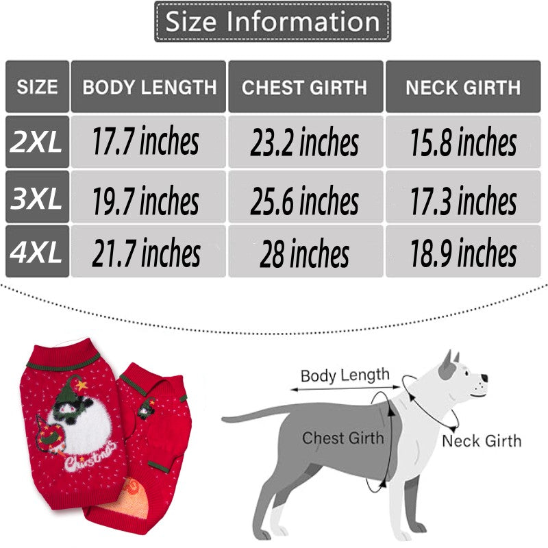 Christmas Sweater with Slanted Collar – Festive Holiday Outfit for Dogs